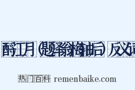 酹江月（题泽翁梅轴后）反义词是什么意思的图片
